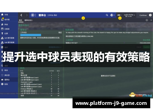 提升选中球员表现的有效策略